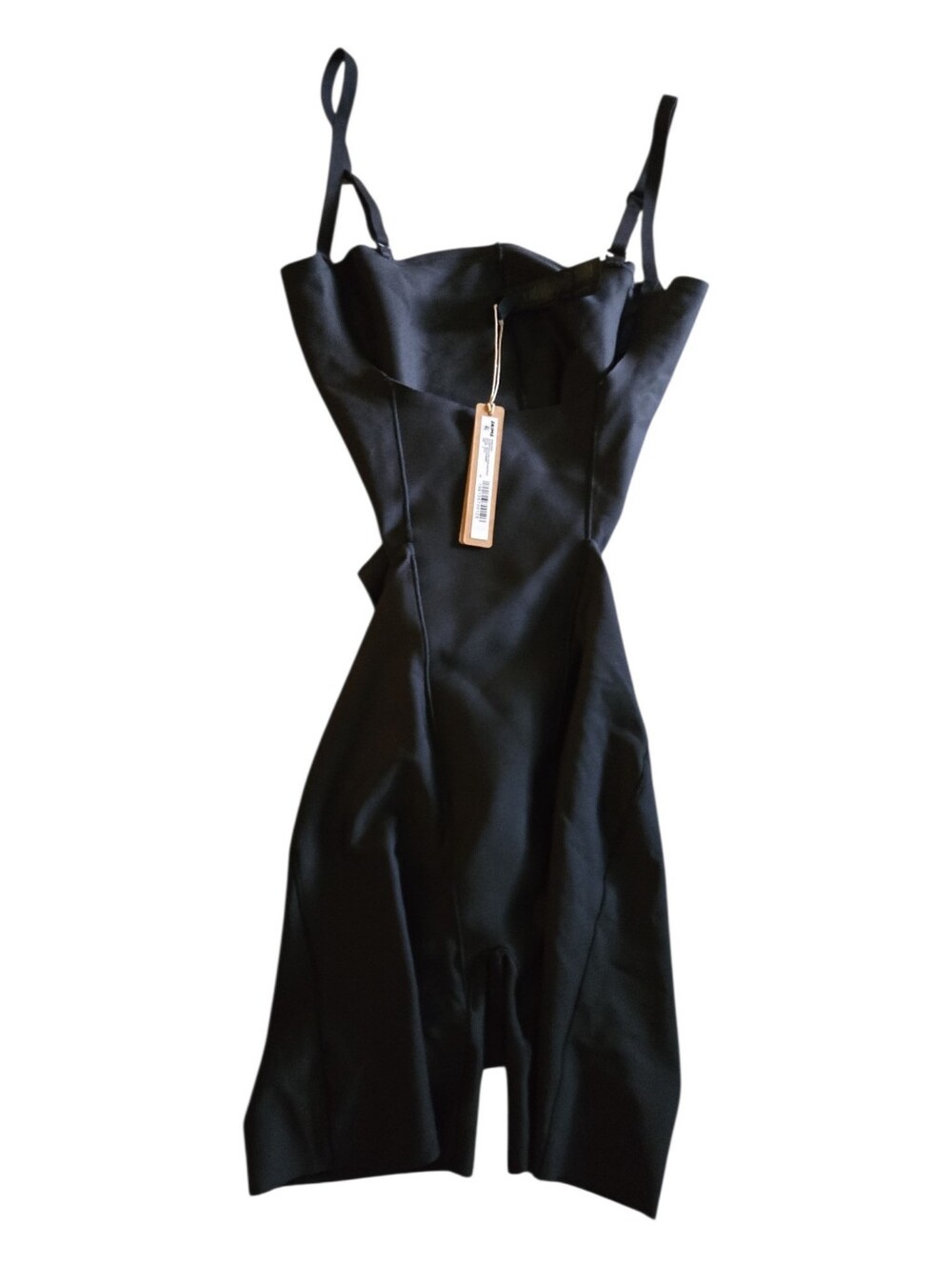 NWT SKIMS Body Core Sculpt Open Bust Open Back Thigh Bodysuit Onyx Black Small